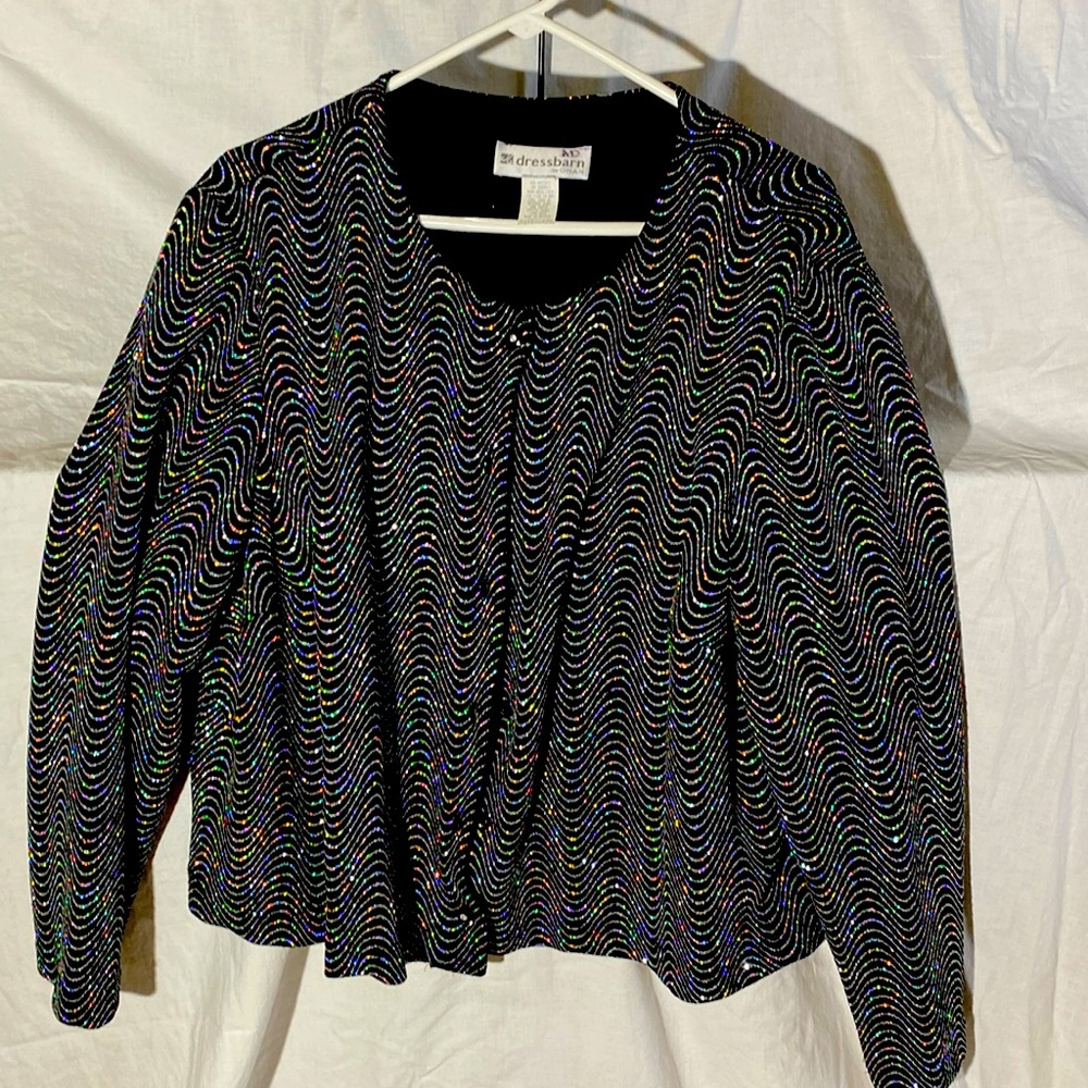 Dressbarn Wonen 24W Black with silver shimmer multi color